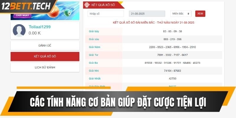 Các tính năng cơ bản giúp đặt cược tiện lợi