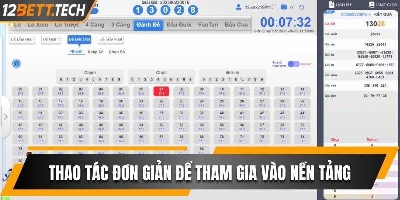 Thao tác đơn giản để tham gia vào nền tảng